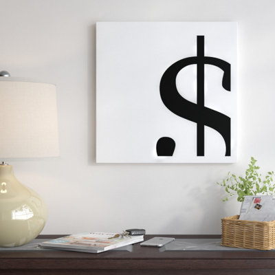 « dollar sign 2 », art textuel sur toile noir