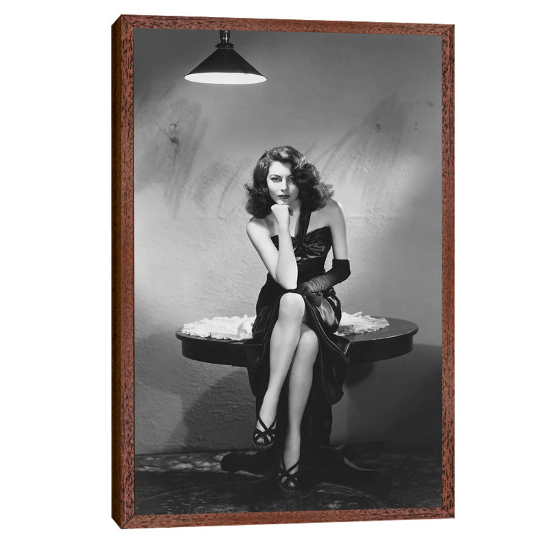 Ava Gardner by Rue Des Archives - Floater Frame Print on Canvas, 66.04 cm H x 45.72 cm W, Brown Framed