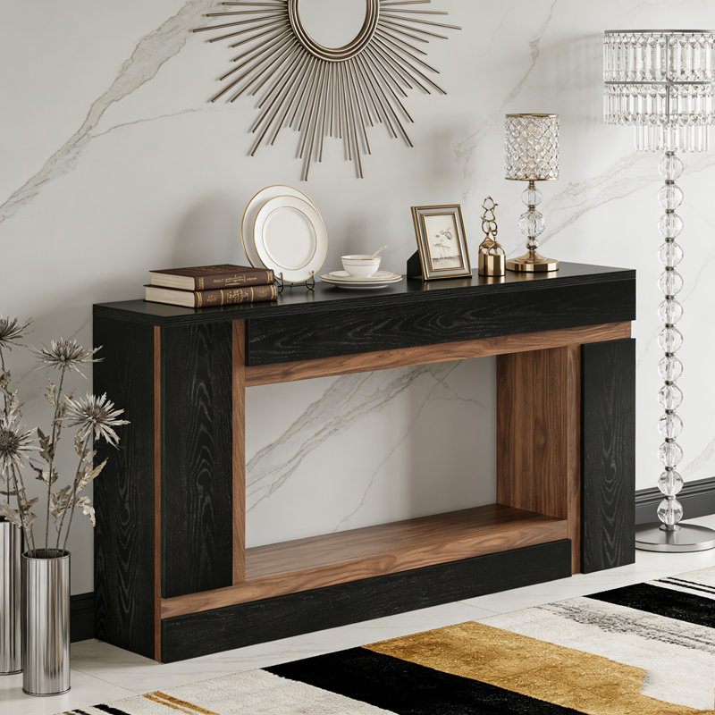 2-Tier Wooden Rectangular Sofa Hallway Table