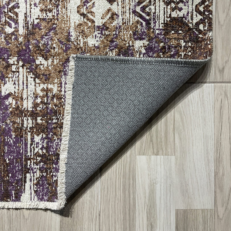 Tapis rectangulaire Deasha avec envers antidérapant, Tapis de couloir 2 pi 8 po x 8 pi 3 po