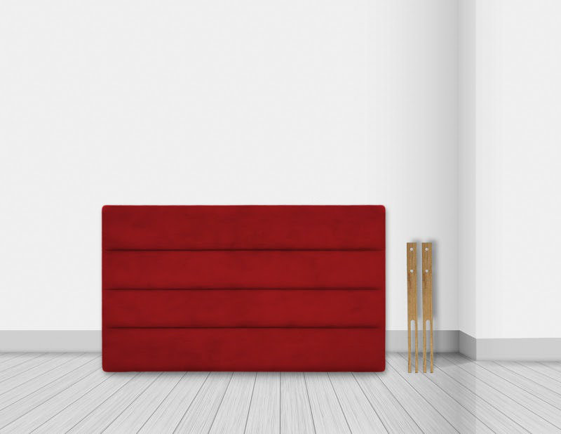 Etholle Upholstered Velvet Headboard, Small Double (4'), Red