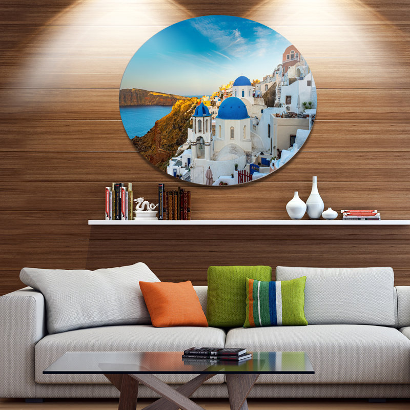 «Beautiful Santorin Homes Grèce», photographie, H 23 po x l 23 po x P 1 po, Métal