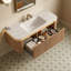 30" Wall Mounted Single Sink Bathroom Vanity with Engineered Marble Top-1149367688