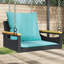 Banc pivotant en poly avec rotin 24,8 po x 24,4 po x 15,7 po Ebern Designs-297929161