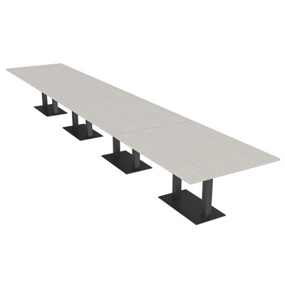 Table de conférence rectangulaire avec base en métal double