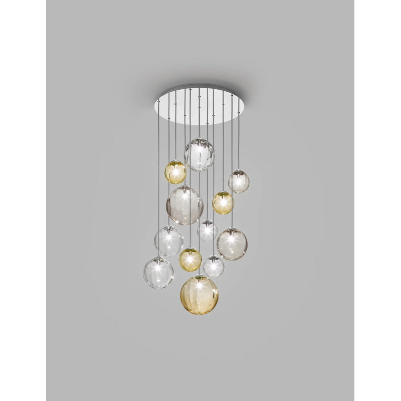 Puppet 12 - Light Pendant, Crystal Transparent;Smoky Transparent, Glossy Chrome