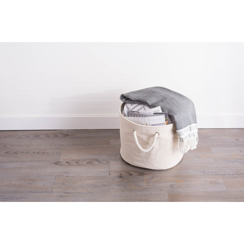 Red Barrel Studio Aona Fabric Bin, 12" H x 10" W x 16" D Cream, Cream
