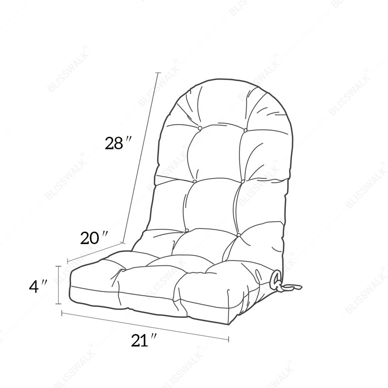 Outdoor 4'' Seat / Back Cushion, Light Blue