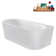 67" Streamline Soaking Glossy White Freestanding Tub and Tray With Internal Drain