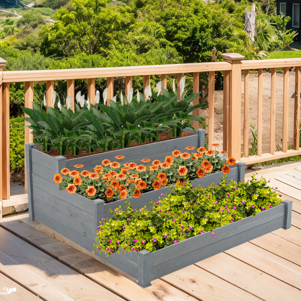 Millwood Pines Davarius 4 ft x 4 ft Wood Raised Garden Bed - Wayfair Canada
