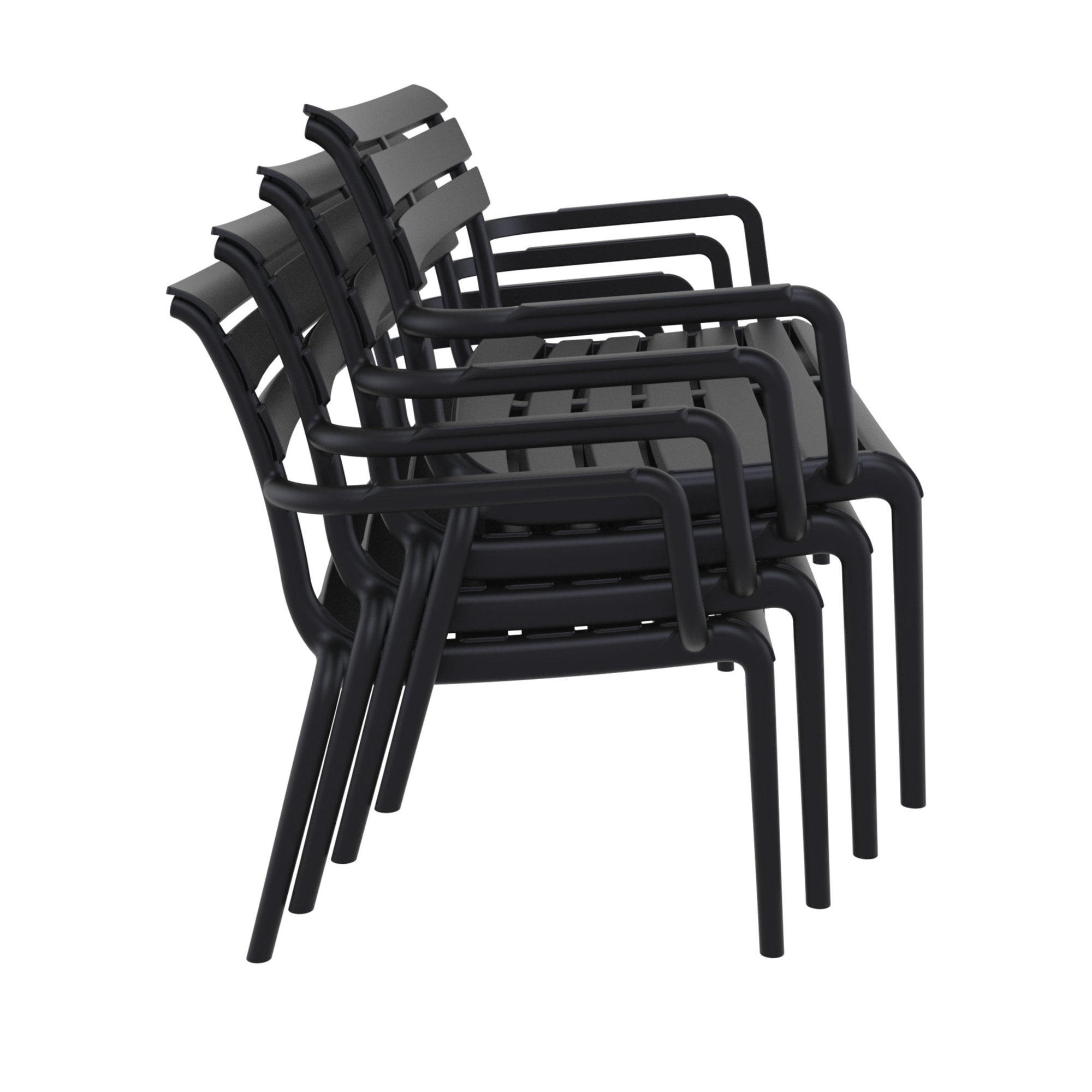 Ruta Paris 46'' Outdoor Bench, Black