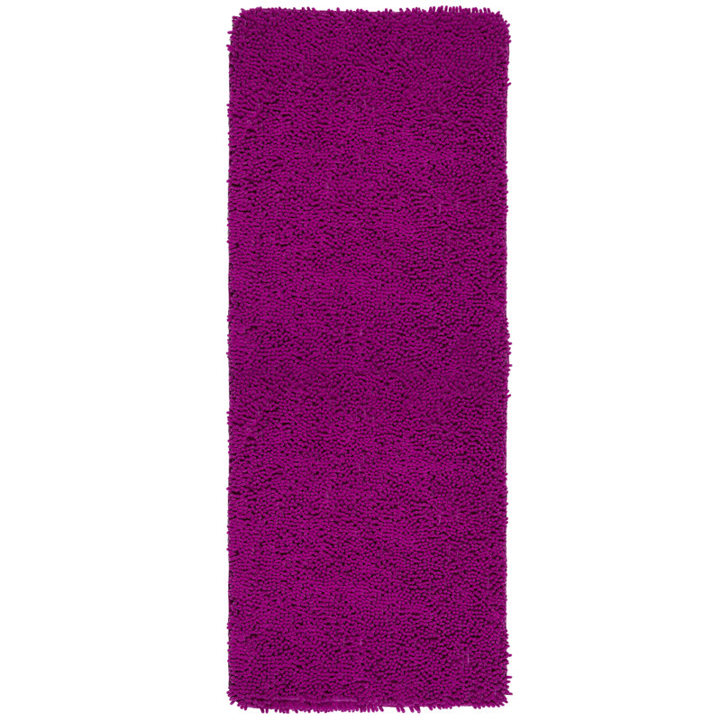 58x24 Bath Runner with Non-Slip Backing - Absorbent High-Pile Chenille Memory Foam Bathroom Rug, Pink