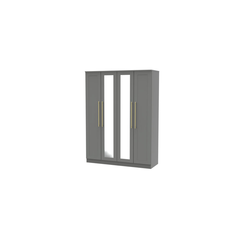 Fully Assembled Emmeram Haworth 2 Door Wardrobe, Grey Matt Veneer