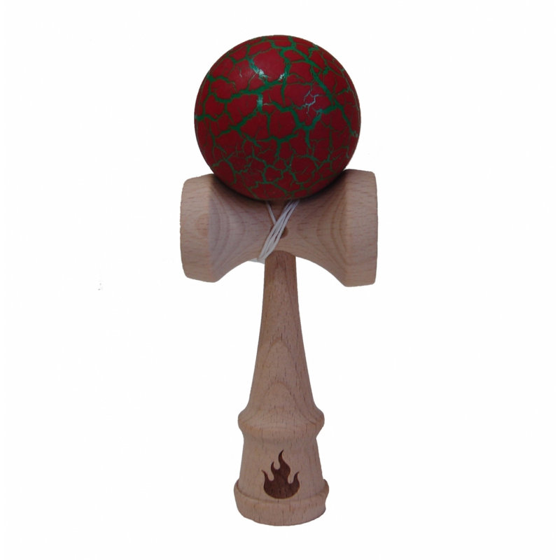 Kendama craquelé, Vert/rouge