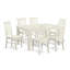 Ensemble de cuisine 7 pièces comprenant une table de salle à manger rectangulaire avec rallonge papillon et 6 chaises, 107 x 152 cm, blanc lin-892357133-918535339