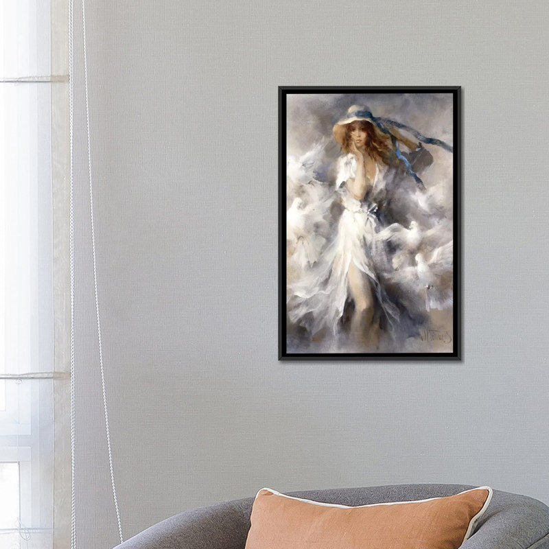 « pigeons », reproduction sur toile, H 26 po x l 18 po x P 1,5 po, Toile avec cadre noir, Pas de tapis