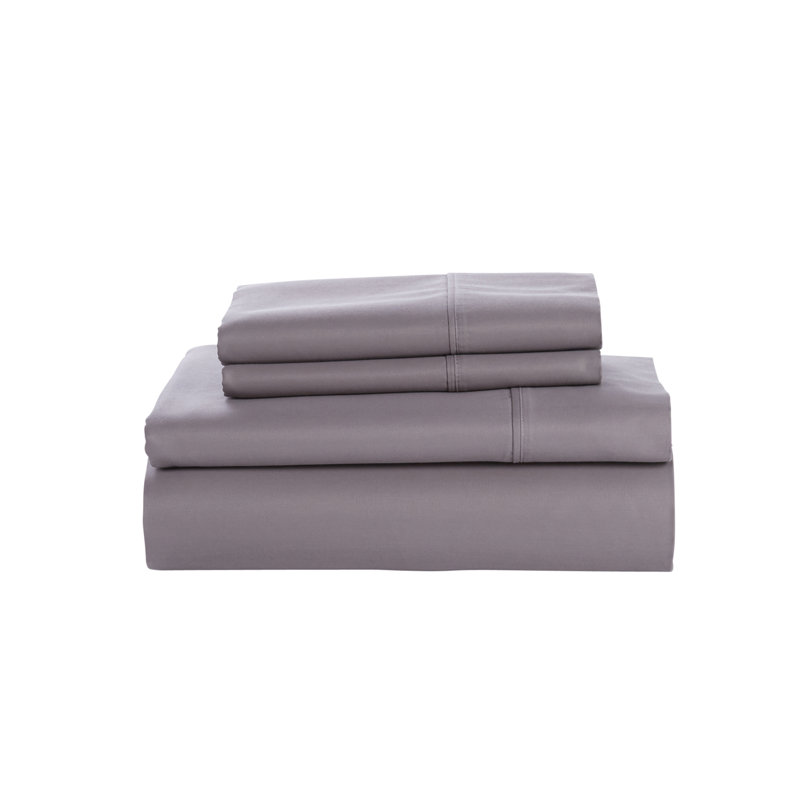 Ensemble de draps supérieur en mélange de coton infroissable à densité de tissage 1200 fils Superior, Gris