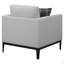 Chaise à dossier coussiné gris clair