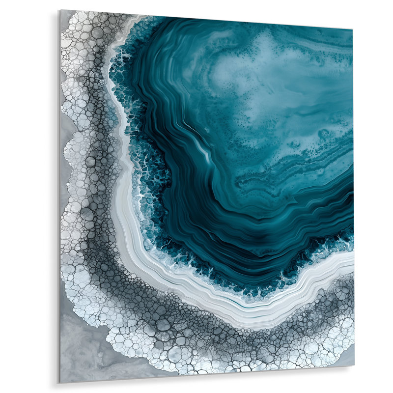 «Green Green Whispering Whirl of Agate II», impression sur métal Geode, H 32 po x l 24 po x P 0,84 po
