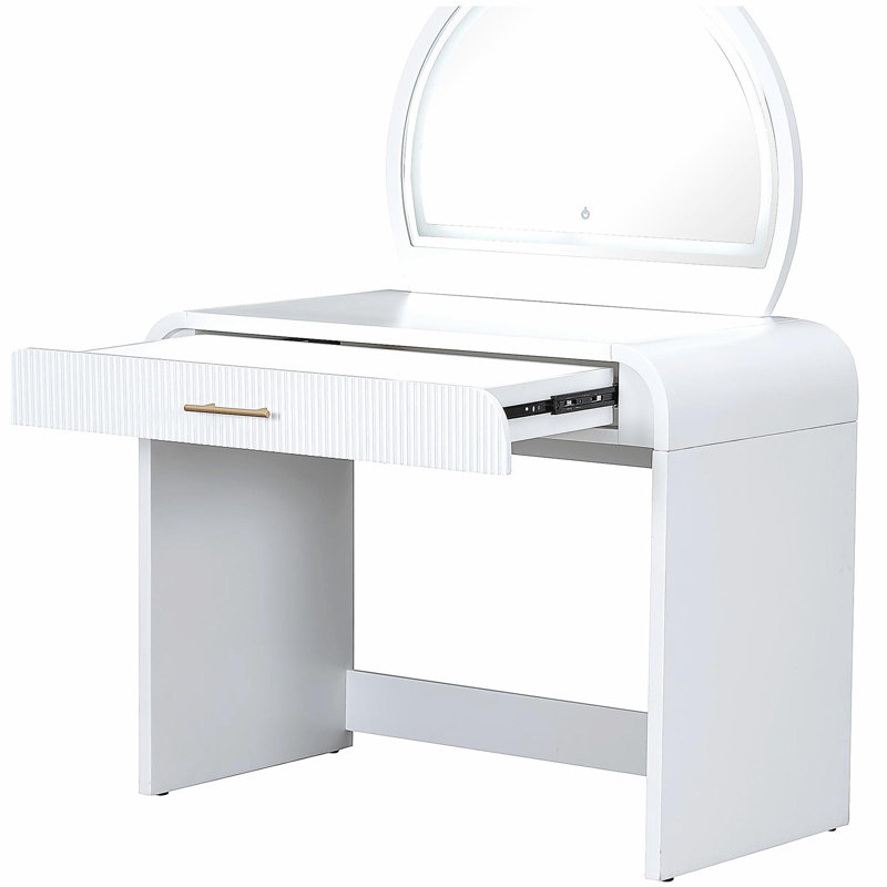 Coiffeuse 39 "avec miroir et écran tactile, coiffeuse avec tiroir pour chambre à coucher