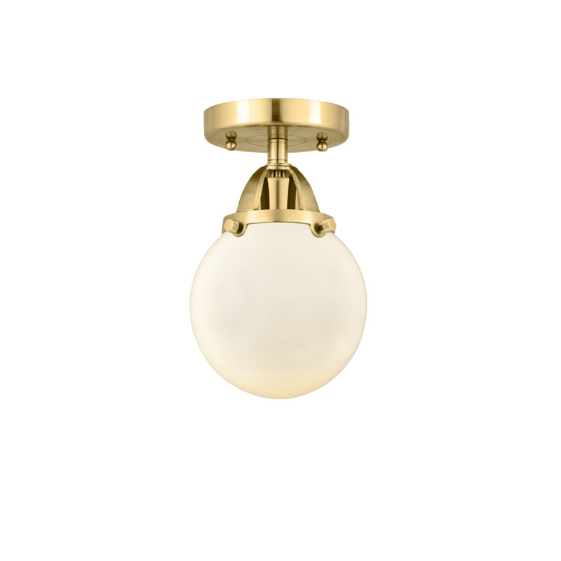 Glass Semi Flush Mount, No Bulb Included, Yes, Satin Gold