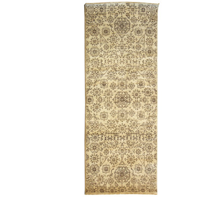 Tapis unique ivoire / gris 2 pi 7 po x 6 pi Mamluk