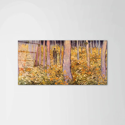 Couple walk in the woods by Van Gogh Vincent 50cm H x 100cm W High Quality Print on Frameless Panel, Lightweight, Ready to Hang