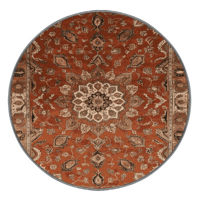 Machine Washable Persian Brown Area Rug