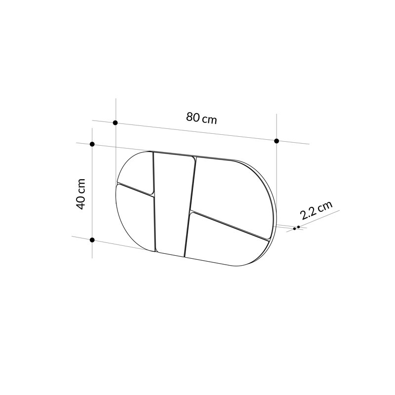 Marzario Oval Wall Mirror, Black