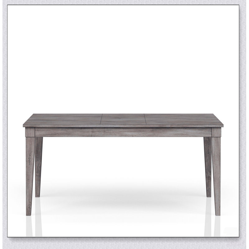Table de salle à manger extensible gris rustique avec deux tiroirs de rangement et une rallonge amovible pour une configuration d'assise flexible