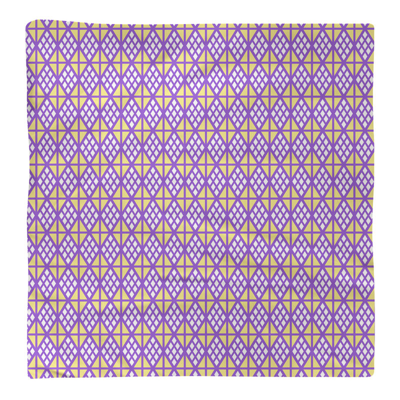 Serviette en coton diamants, H 0,1 po x l 22 po x P 22 po, Mauve / Jaune, Sergé de coton