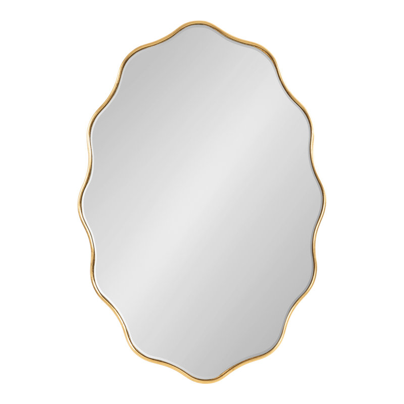 Scalloped Oval Bathroom Mirror, Gold