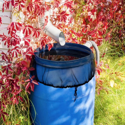 2 PCS Rain Barrel Cover,  100CM/39.37IN Adjustable Drawstring Mesh Cover for Rain Barrels,  Anti-Mosquito Debris Filter for Outdoor Garden Water Collection Buckets