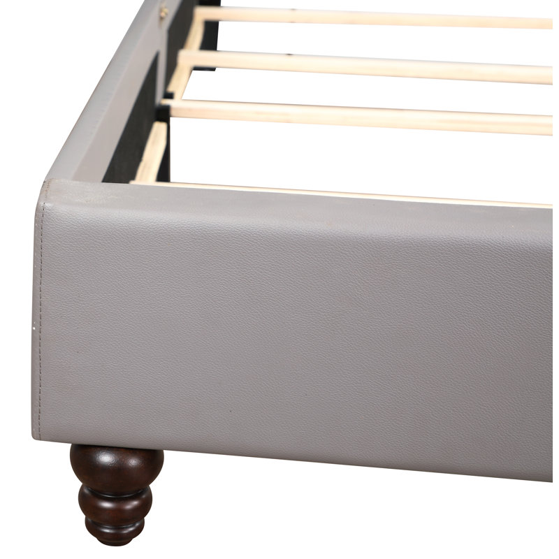 Ashe Upholstered Low Profile Standard Bed, King, Gray