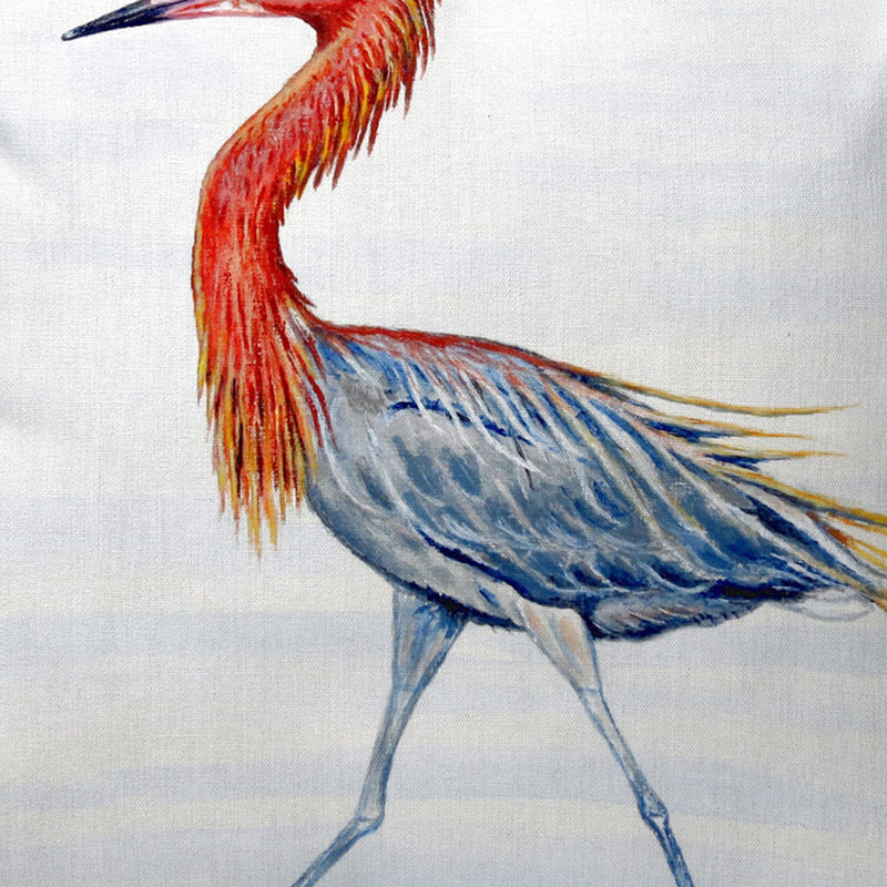  Housse et insert de coussin carré rouge Reddish Egret, Grand