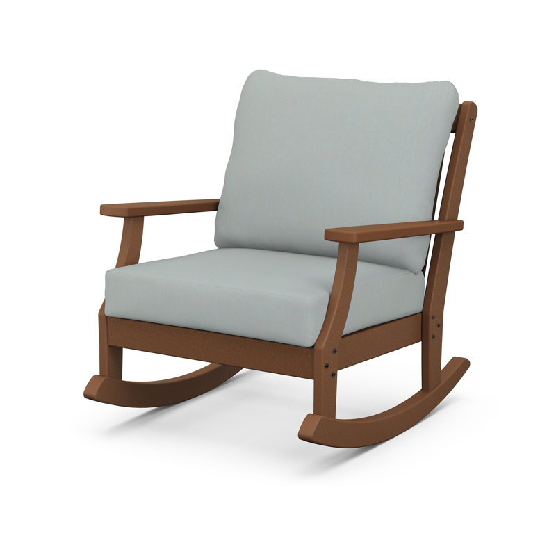 Braxton Deep Seating Rocking Chair, Ash Charcoal, Teak