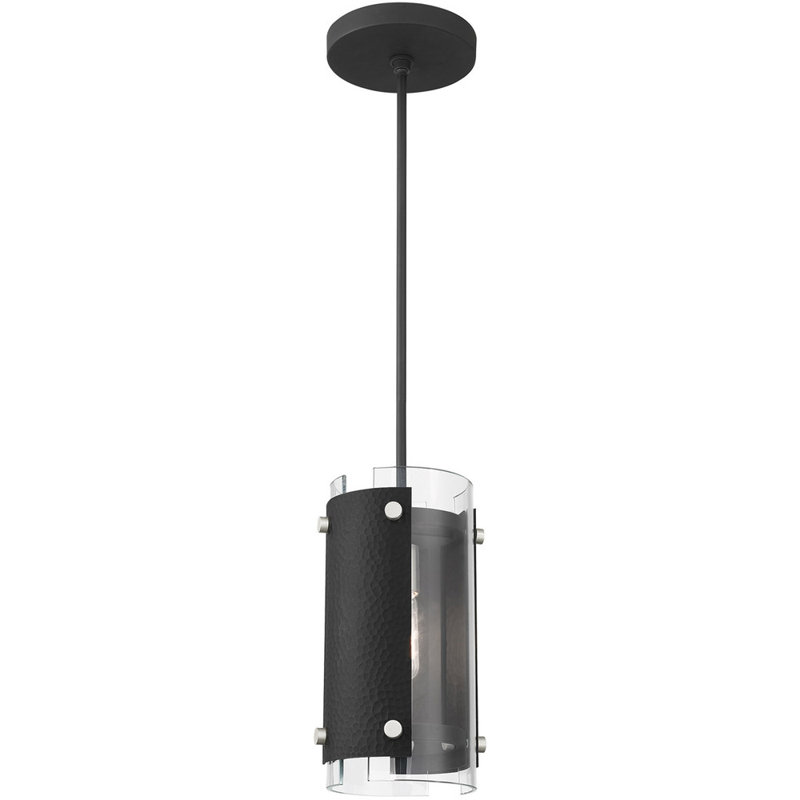 Barcelona Black and Brushed Nickel Mini Pendant Light