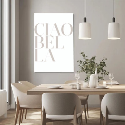 1 pièce, impression sur toile encadrée CIAO BELLA, voeux italien, décoration murale de style minimaliste moderne, parfaite pour la décoration de chambre salon chambre bureau cuisine salle de bain décor à la maison, cadeau de décoration murale idéal pour la maison, plat 2 pi