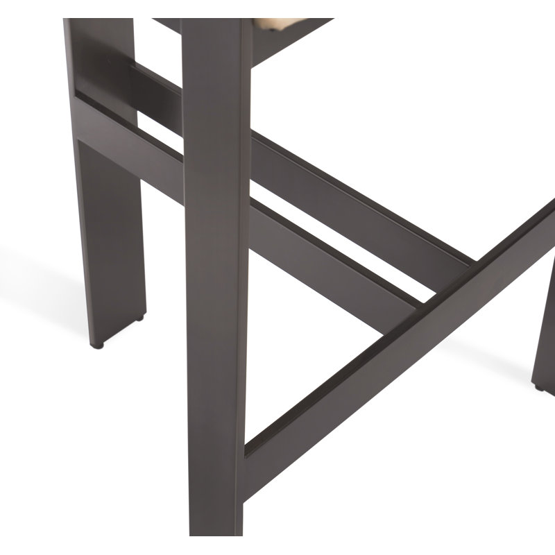 Darcy Upholstered Counter Stool with Metal Frame, Graphite, Counter Stool (27" Seat Height), Taupe