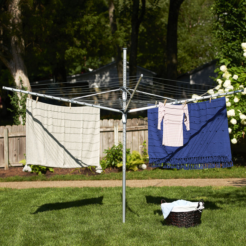 Quick Setup Umbrella Clothesline Dual Height Dryer in Sturdy Aluminum Frame