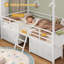 Structure de lit simple avec 6 tiroirs, lit en forme de maison avec guirlande de lumières sphériques, lit mezzanine bas avec garde-corps de sécurité, échelle inclinée, pas besoin de boîte de rangement, peu d'espace pour la chambre à coucher-536143426-522266751