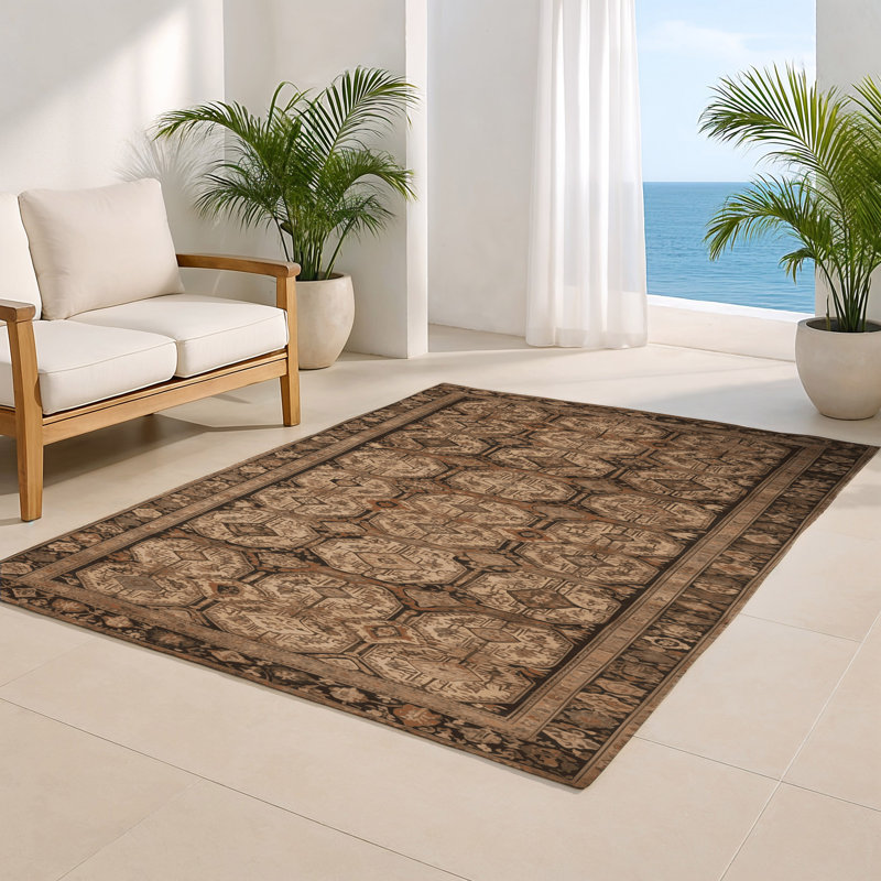 Tapis turc intérieur et extérieur brun, Rectangulaire 2 pi x 3 pi