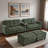 Modern U-shaped Sectional With Movable Storage Ottomans, Multifunctional Console, Bluetooth Speakers And Led Lights-1428711098
