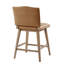 Tabourets de bar pivotants à hauteur de comptoir avec dossier, ensemble de 2 chaises de bar rembourrées en similicuir avec pieds en bois massif, tabourets de bar de style Mid-Century pour îlot de cuisine, salle à manger-117169352