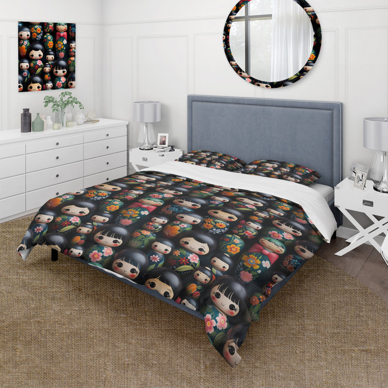 Ensemble de housse de couette Vibrant, Housse de couette pour grand lit et 2 taies décor