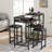 Bar Table and Chairs Set with Power Outlet, Pub Table and Chairs Set for 2 with 2 Storage Shelves-235273994