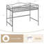 Lit mezzanine simple avec échelle réglable et barrière de sécurité complète, lit mezzanine, structure en métal robuste de 400 lb, peu encombrant, sans sommier et silencieux-733258702