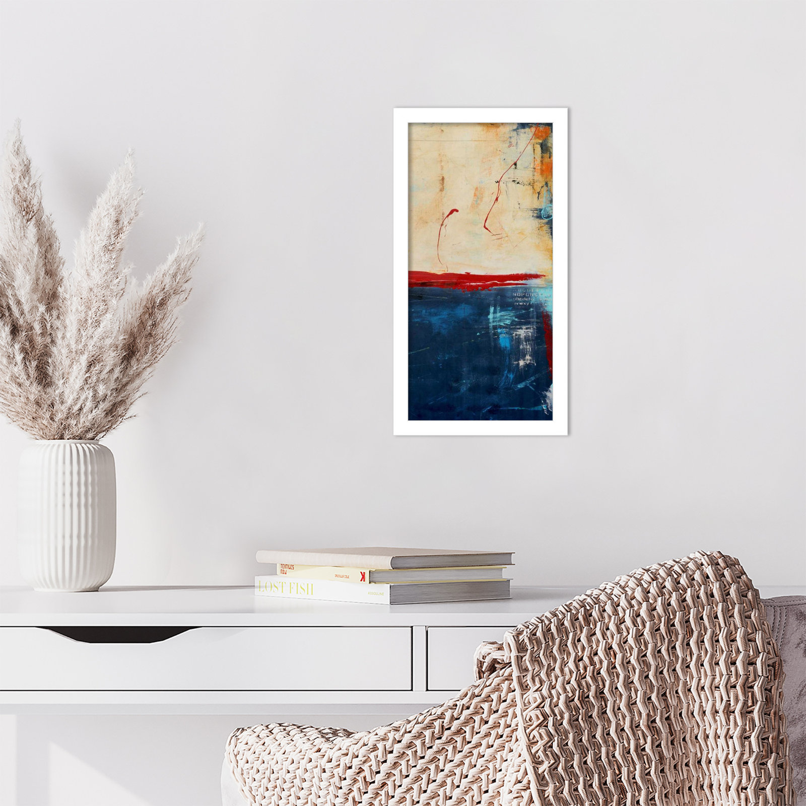 LA Strip II by Mauro Wood Framed Wall Art Print, 17" H x 9" W, White