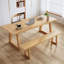 Bureau rectangulaire en bois massif Burlywood-109690983