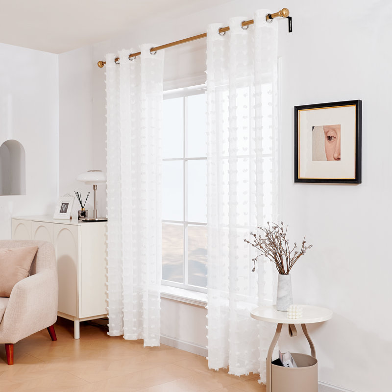 Codah Sheer Curtain Pair, 42" W x 95" L, Apricot